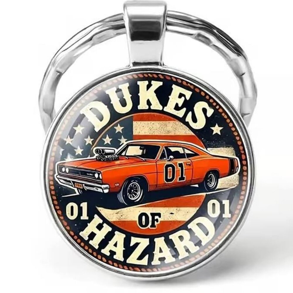 Stainless Steel DUKES OF HAZARD Keyring Keychain Accessory